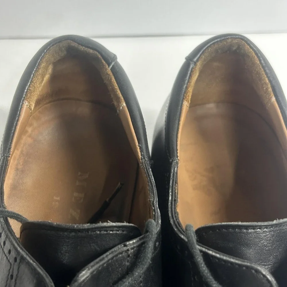 Mezlan Cap Toe Oxford Black Mens 9.5 M Leather Brogue Derby Shoes Spain